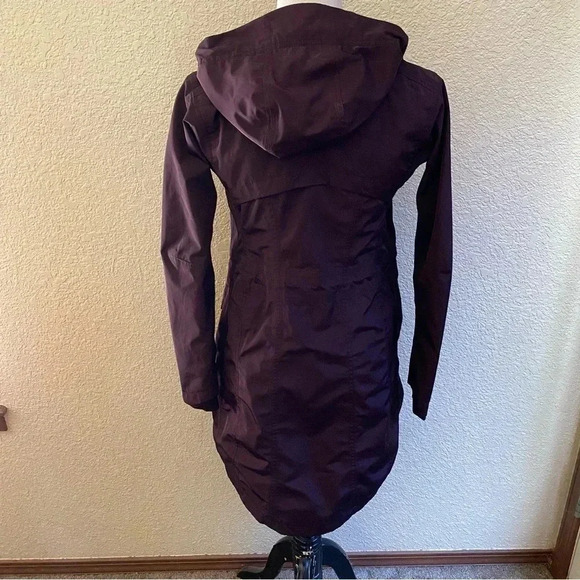 Athleta Downpour Coat Waterproof Mid Length Hooded Purple Full Zip: XXS - Picture 5 of 14